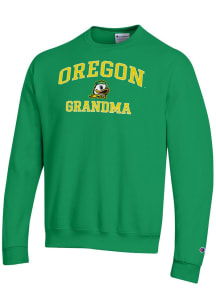Champion Oregon Ducks Mens Green Grandma Powerblend Long Sleeve Crew Sweatshirt