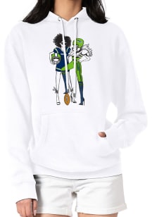 4Her Seattle Seahawks Womens White Football Girls Hooded Sweatshirt