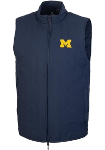 Antigua Michigan Wolverines Mens Navy Blue Rally Sleeveless Jacket