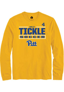 Holly Tickle Pitt Panthers Gold NIL Stacked Box Long Sleeve Player T Shirt