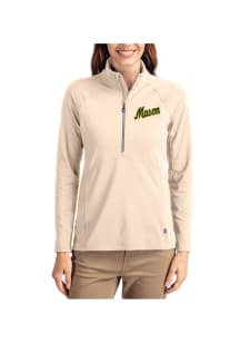 Cutter and Buck George Mason University Womens Brown Vault Adapt Eco Qtr Zip Pullover