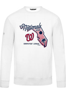 Levelwear Washington Nationals Mens White Zane Sunrise Spring Training Long Sleeve Crew Sweatshirt