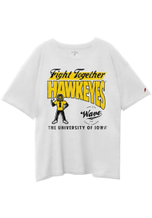 Iowa Hawkeyes Womens White Wave Short Sleeve T-Shirt