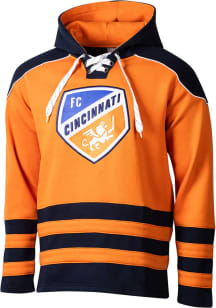 FC Cincinnati Mens Orange Hockey Stripe Fashion Hood
