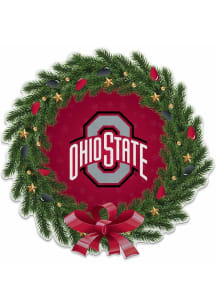 Ohio State Buckeyes Wreath Sport Shape Pennant - Red