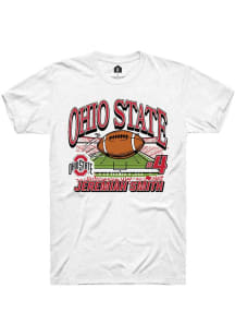 Jeremiah Smith Ohio State Buckeyes White NIL Name Number Net Short Sleeve Player T Shirt