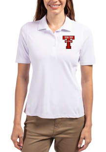Cutter and Buck Texas Tech Red Raiders Womens White Virtue Eco Pique Short Sleeve Polo Shirt
