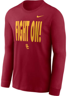 Nike USC Trojans Cardinal Team Issue Slogan Long Sleeve T Shirt
