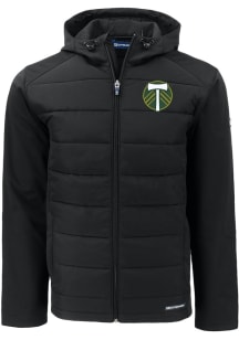 Cutter and Buck Portland Timbers Mens Black Evoke Hood Big and Tall Lined Jacket