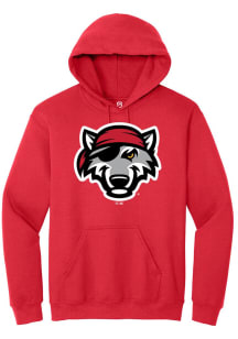 Summit Sportswear Erie SeaWolves Mens Red Primary Logo Long Sleeve Hoodie