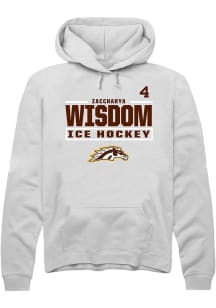Zaccharya Wisdom Western Michigan Broncos Mens White NIL Stacked Box Player Hood