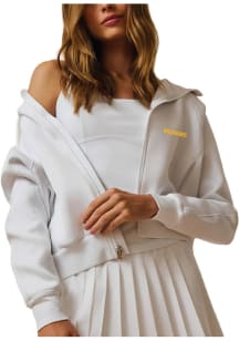Greyson Michigan Wolverines Womens White Kristina Long Sleeve Full Zip Jacket
