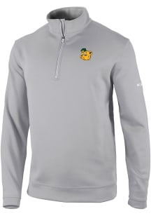 Columbia Baylor Bears Mens Grey Vault Heat Seal Omni Wick Wickhams Hills Long Sleeve Qtr Zip Pullo..