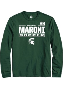 Samantha Maroni Michigan State Spartans Green NIL Stacked Box Long Sleeve Player T Shirt