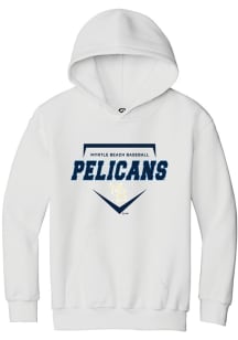 Summit Sportswear Myrtle Beach Pelicans Youth White Homeplate Long Sleeve Hoodie