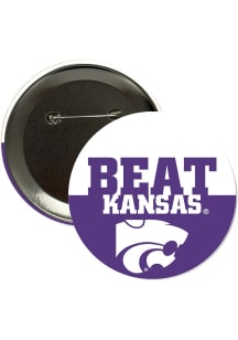 K-State Wildcats 3" Beat Kansas Button - Purple