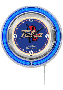 Tulsa Golden Hurricane Double Neon Wall Clock