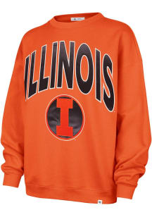 47 Illinois Fighting Illini Womens Orange Extra Innings Crew Sweatshirt