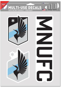 Minnesota United FC 3 Pack Fan Auto Decal - Black