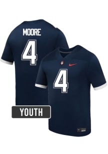 Braedyn Moore UConn Huskies Youth Navy Blue Nike NIL Name And Number Football Jersey