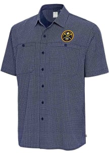 Antigua Denver Nuggets Mens Red Mosiaic SS Short Sleeve Dress Shirt
