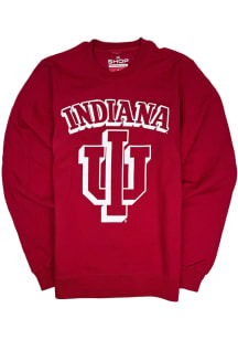 Indiana Hoosiers Mens Red Vintage Long Sleeve Crew Sweatshirt
