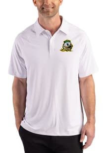 Cutter and Buck Oregon Ducks Mens White Prospect Eco Short Sleeve Polo