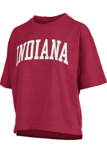 Pressbox Indiana Hoosiers Womens Crimson Banner Elk Jersey Short Sleeve T-Shirt
