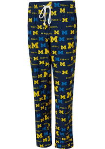Concepts Sport Michigan Wolverines Womens Blue Mosaic Loungewear Sleep Pants