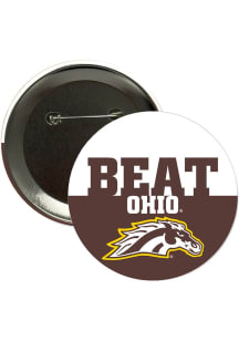 Western Michigan Broncos BEAT Ohio 3" Button - Brown
