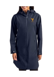 Cutter and Buck West Virginia Mountaineers Womens Navy Blue Alumni Camano Light Weight Jacket
