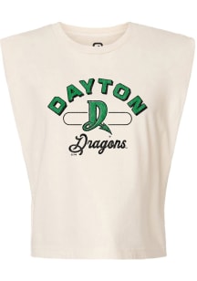 Summit Sportswear Dayton Dragons Womens White Vintage Arch Script Tank Top