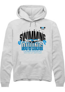 Rally Big Ten Mens White 2025 Mens Swimming & Diving Championship Long Sleeve Hoodie