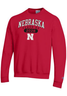 Champion Nebraska Cornhuskers Mens Red Class of 2028 Powerblend Long Sleeve Crew Sweatshirt