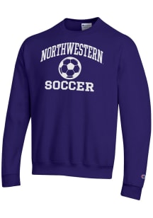 Champion Northwestern Wildcats Mens Purple Soccer Icon Powerblend Long Sleeve Crew Sweatshirt