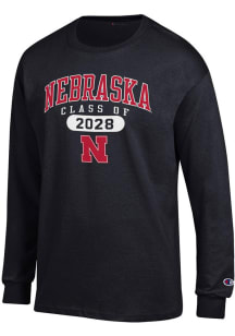 Champion Nebraska Cornhuskers Black Class of 2028 Jersey Long Sleeve T Shirt