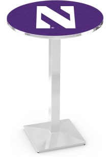 Northwestern Wildcats Chrome Square Base Pub Table