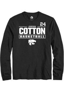 Jenessa Cotton K-State Wildcats Black NIL Stacked Box Long Sleeve Player T Shirt