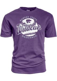 Blue 84 K-State Wildcats Purple Flash Dance Baseball Short Sleeve T Shirt
