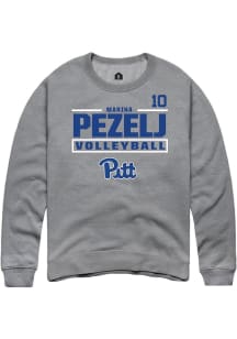 Marina Pezelj Pitt Panthers Mens Graphite NIL Stacked Box Player Crew