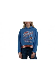 Oklahoma City Thunder Womens Blue Vintage Cropped Hooded Sweatshirt
