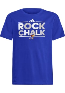 Adidas Kansas Jayhawks Youth Blue Fresh Short Sleeve T-Shirt