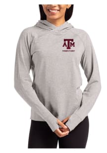 Cutter and Buck Texas A&M Aggies Womens Grey Alumni Adapt Knit Hood Hooded Sweatshirt