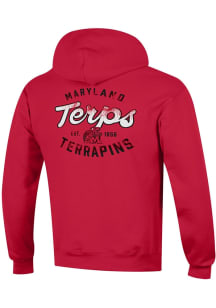 Champion Maryland Terrapins Mens Red Vault Logos Long Sleeve Hoodie