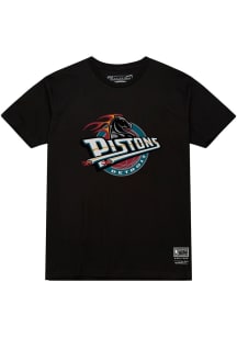 Mitchell and Ness Detroit Pistons Black MVP Arch Short Sleeve T Shirt