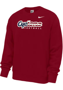 Nike Iowa State Cyclones Mens Red Patriotic Script Long Sleeve Crew Sweatshirt