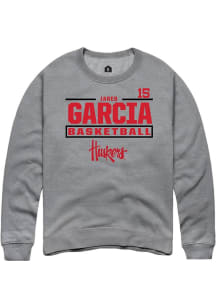 Jared Garcia Nebraska Cornhuskers Mens Graphite NIL Stacked Box Player Crew