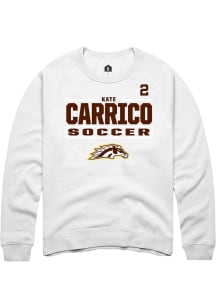 Kate Carrico Western Michigan Broncos Mens White NIL Stacked Box Player Crew