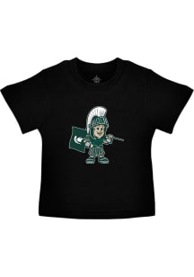 Sparty  Creative Knitwear Michigan State Spartans Boys Black Baby Sparty Short Sleeve T-Shirt
