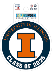 Illinois Fighting Illini Class of 2025 Durable Stickers - Orange